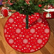 Christmas Tree Skirt 35 Inch Square Printed Design Polyester Fabric Holiday Decor Gift Display Mat Tree Bottom Decoration Festive Christmas Home Decor