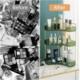 thumbnail image 6 of Corner Bathroom Counter Organizer Bathroom Countertop Shelf Makeup Organizer for Vanity Perfume Tray for Corner Storage (2 Tiers, Green), 6 of 6