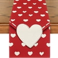 thumbnail image 7 of Linen Table Runner with Heat Insulation - Valentine's Day Party Dining Decor - Natural Fabric Table Cover for 4-6 Person Dining Settings, 7 of 7