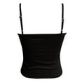 thumbnail image 5 of MIXUE Tank Top for Women Summer Solid Color Square Neck Spaghetti Strap Double Lined Sleeveless Crop Sexy Camisole Vest Holiday Wear,Black,XXL, 5 of 5
