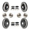 thumbnail image 1 of Transit Auto Front Rear Hub Bearings Assembly Coated Disc Brake Rotors and Semi-Metallic Pads Kit (10Pc) for Car Cadillac SRX Saab 9-4X - Left Right Side (Driver Passenger) KBB-115880, 1 of 11