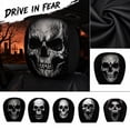 thumbnail image 6 of 2PC Halloween Skull Car Headrest Covers, Drive In Fear Gothic Horror Stretch Head Rest Protector, Universal Washable Elastic Fabric Auto Head Sleeve for Cars Trucks SUV Spooky, 6 of 6