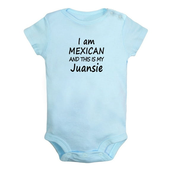 I'm Mexican and This is My Juansie Funny Rompers For Babies, Newborn Baby Unisex Bodysuits, Infant Jumpsuits, Toddler 0-24 Months Kids One-Piece Oufits (Blue, 0-6 Months)