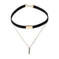 thumbnail image 2 of SmartBy Women Vintage Punk Faux Suede Multilayer Polished Clavicle Choker Necklace Pendant for Party, 2 of 8