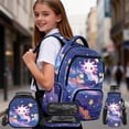 thumbnail image 2 of Yspwyqan Galaxy Star Axolotl Girls Backpack and Lunch Box Set, 4 Piece Lightweight Trendy Kids Backpack Set with Multi-Pocket Fits 15.6 Laptop for Middle School Camping Travel, 2 of 7