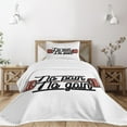 thumbnail image 3 of Ambesonne Fitness Quilted Bedspread Set 2 Pcs, No Pain No Gain Sign, Twin Size, Coral Black White, 3 of 6