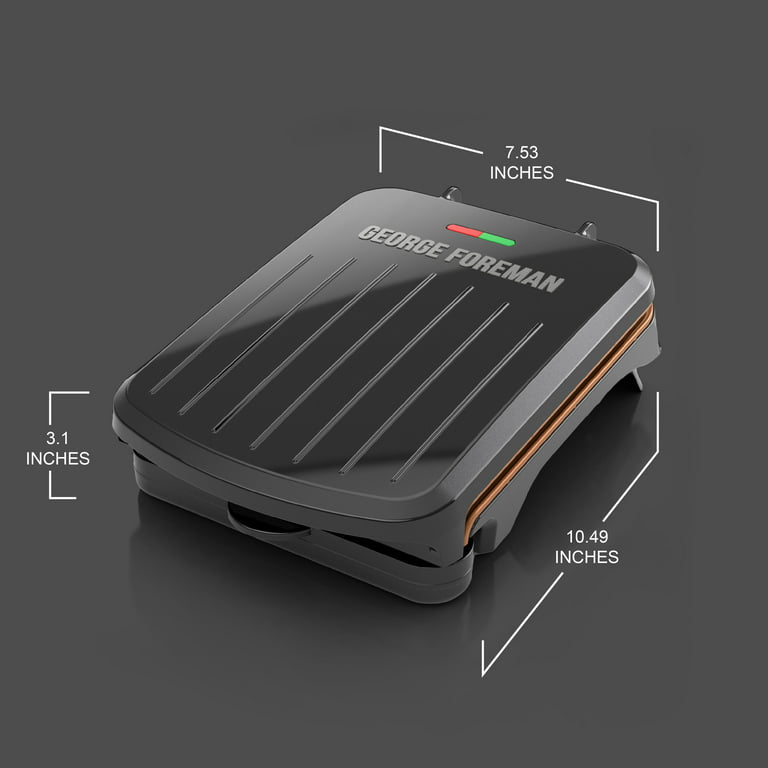  George Foreman 2-Serving Classic Plate Electric Indoor Grill  and Panini Press, Black, GRS040B: Home & Kitchen