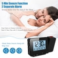 thumbnail image 4 of Relaj de alarma de proyeción para dormitorio con término higrómetro proyecto digital relaj de techo Pantalla LED descuidado Con Cargador USB 180 Conarmas Rotable Duales Duales, 4 of 7