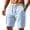 Light Blue, variant on Utoimkio Men's Striped Elastic Waist Drawstring Cargo Shorts,Multi Side Flap Pocket Lightweight Casual Knee Length Outdoor Work Shorts