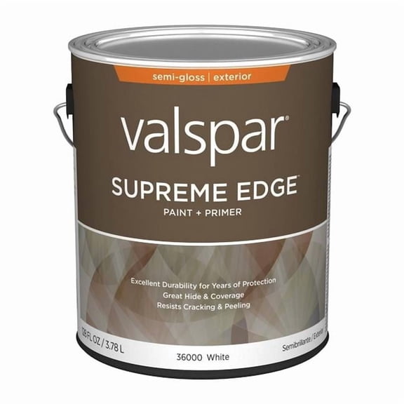 Valspar 028.0036000.007 1 gal Supreme Acrylic Latex House Trim Paint & Primer, White - Pack of 4