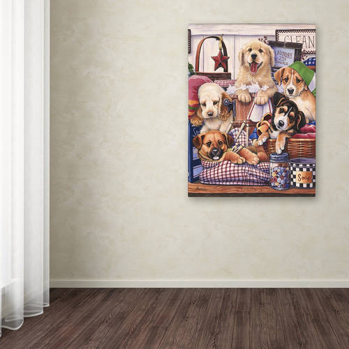 Trademark Fine Art 'Suds and Pups' Canvas Art by Jenny Newland