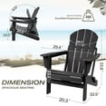 thumbnail image 7 of Lacoo Folding Adirondack Chair All Weather Resistant Resin Outdoor Patio Chair, Black, 7 of 7