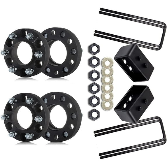 cciyu 3 Rear Leveling Lift kit+6x135 Wheel Spacer Adapters 1.25 6X135mm 87mm Full Hub Centric Spacers 6 Lug Fits for Jeep for F-150