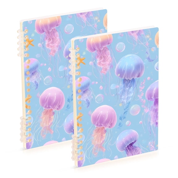 joogoo Spiral Journal Notebook Jellyfish and Starfish College Ruled Notebooks 8.3" x 5.7" 2 PCs