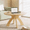 Natural Wood, variant on Round Coffee Table, 31.5 Inch Walnut Finish MDF Coffee Table with Curved Cross Legs, Modern Minimalist Circular Center Table for Living Room, 31.5" Lx31.5" Wx18" H
