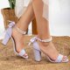thumbnail image 3 of Melissa - Sandalias de ante lila con perlas lila 25.5 CM, 3 of 3