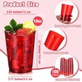 thumbnail image 3 of 100 Count Plastic Cups Disposable Fancy Cups Heavy Duty Wine Cocktail Glasses for St. Patrick's Day, Wedding, Graduation, and Birthday Party Plastic Drinking Tumblers(Red,10 oz), 3 of 7