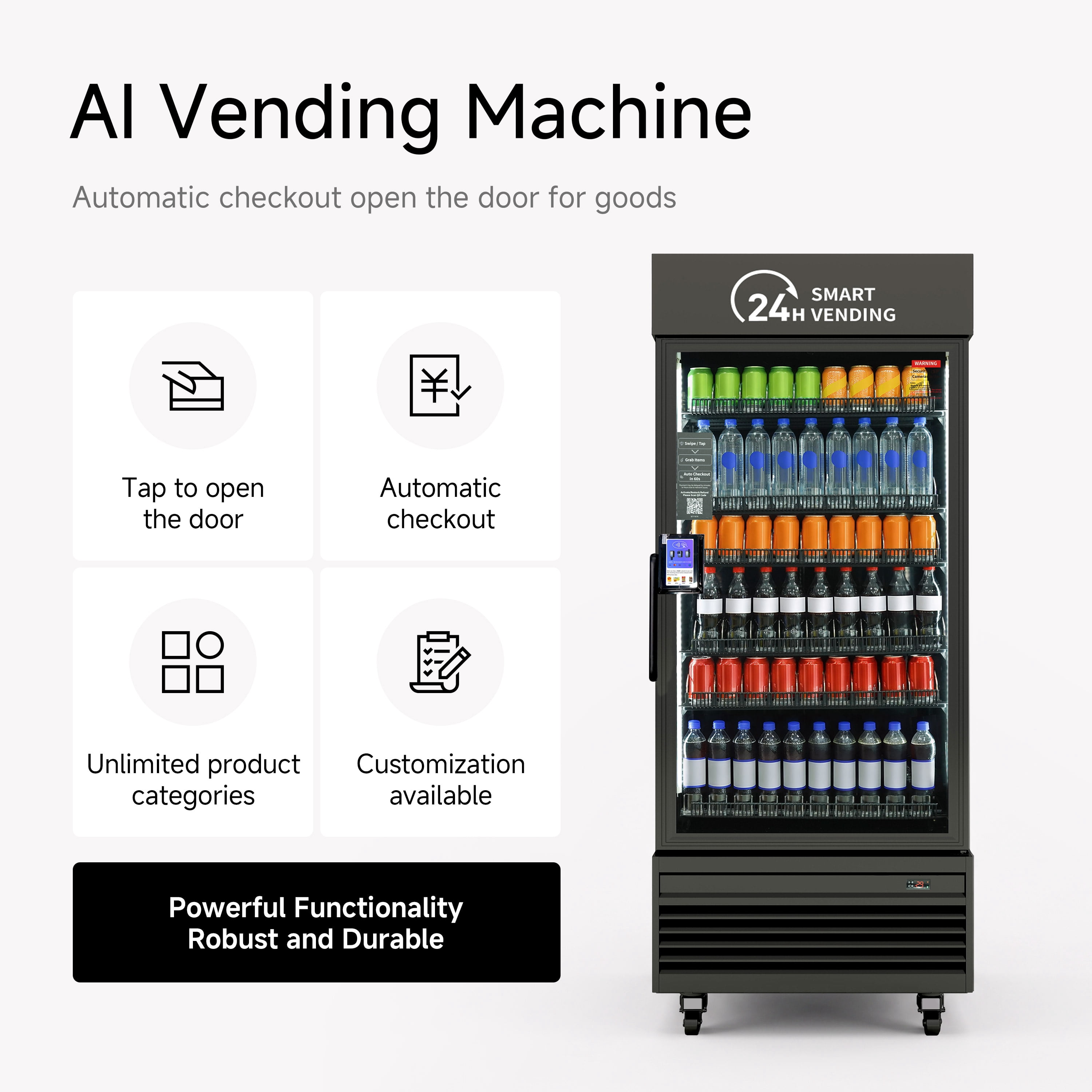 HAHA Smart AI Vending Machine Combo Vending for Snacks & Drinks 528 Bottle Capacity