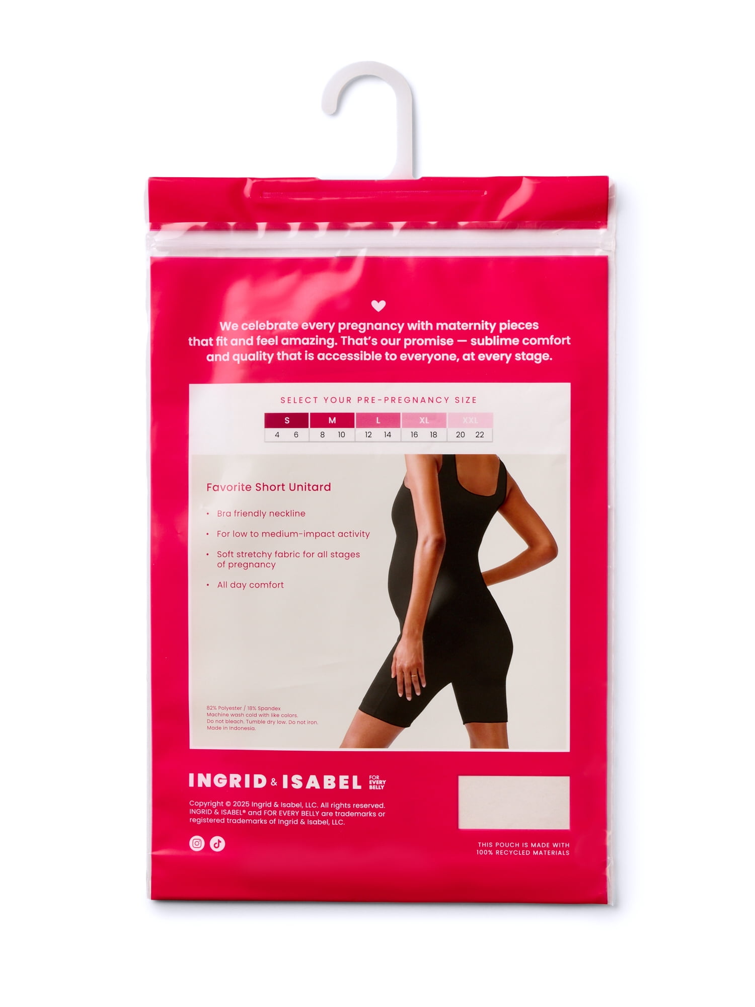Ingrid & Isabel For Every Belly Women's Maternity Favorite Short Unitard, Sizes S-XXL