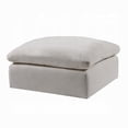 thumbnail image 2 of Shar Modular Ottoman, Pillow Top Cushion, Plush Ivory Linen Fabric, 2 of 5