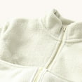 thumbnail image 6 of Boys Girls Fleece Jackets No Hood Casual Winter Warm Sherpa Fuzzy Coat Full Zip Pocketed Long Sleeve Outerwear, White 3 Years, 6 of 7