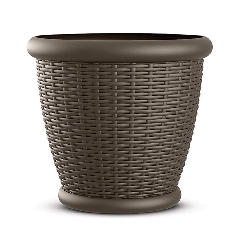 Suncast Willow 18" Decorative Wicker Planters, Java, 4-Pack photo 6