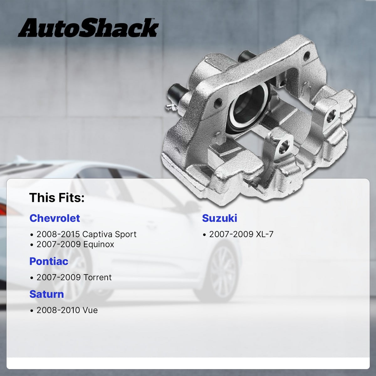 AutoShack Front Brake Caliper for Chevrolet, Saturn & Pontiac, Equinox 2007-2009 Captiva Sport 2012-2015 Vue 2008-2010 Torrent 2007-2009, FWD AWD L4 2.4L V6 3.0L 3.4L 3.5L 3.6L, Right