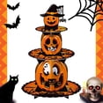 thumbnail image 1 of 1PC Cake Tray Sticker Halloween Cupcake Stand 3 Tier Halloween Cupcake Stand Decoration Pumpkin Cardboard Stand For Halloween Trick Or Birthday Party Decor Orange, 1 of 5