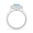 thumbnail image 2 of ANGARA Natural Cushion 1.85 ct Aquamarine Ring with Diamond Floral Halo in 14K White Gold for Women (Size-9x7mm) | March Birthstone, Anniversary, Jewelry Gift for Women | Natural Aquamarine Ring, 2 of 8