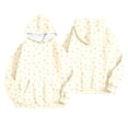 thumbnail image 4 of RUTAYY Women's Floral Print Hoodie Drawstring Long Sleeve Pocket Lightweight Casual Pullover Tops Yellow, 4 of 5