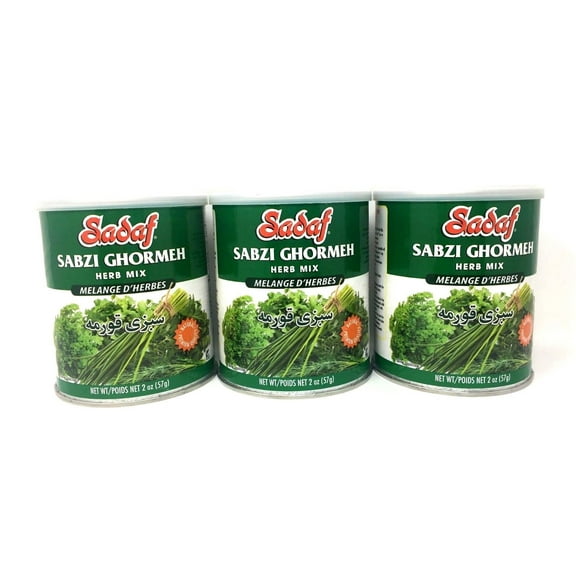 Sadaf Sabzi Ghormeh, Dehydrated Herbs, 2-Ounce Canister- (Pack of 3)