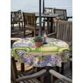 thumbnail image 2 of Outdoor Tablecloths with Umbrella Hole & Zipper, Blue Purple Floral Round Tablecloth 54 Inch, Spring Vintage Hydrangea Flower Truck Waterproof Table Cloth, Patio/Pool/Picnic Table Covers, 2 of 8