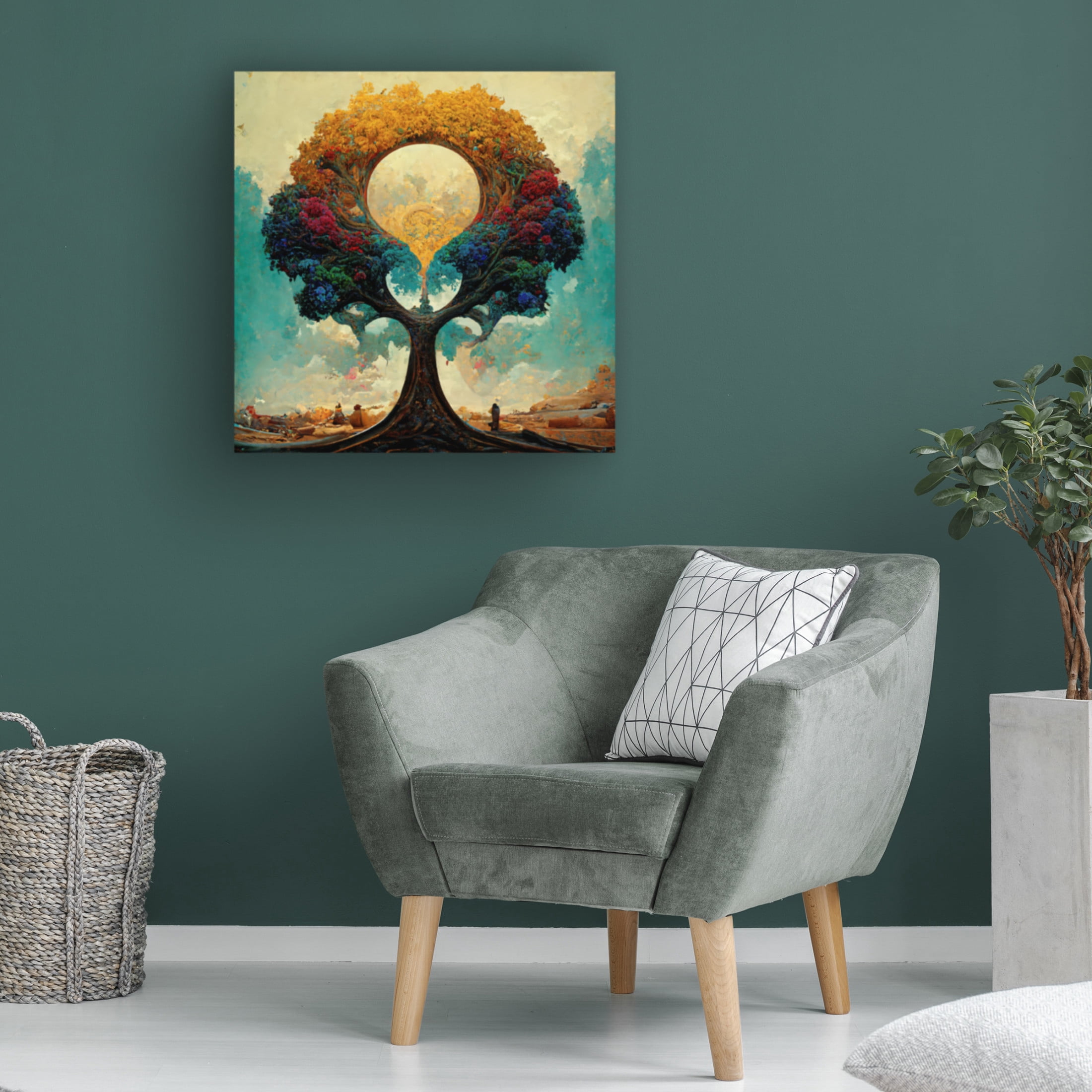 Canvas Wall Art - Ray Heere 'Tree Of Life 12' Wall Art for Living Room, Bedroom, or Office Décor by Trademark Fine Art - 24 x 24 Inches