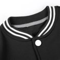 thumbnail image 4 of iixpin Boys Baseball Jacket Long Sleeve Stand Collar Jackets Tops with Pockets School Outdoor Casual Outerwear Black 9-10, 4 of 7