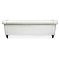 thumbnail image 5 of 84"Rolled Arm Chesterfield Sofa Couch, Modern 3 Seater Sofa Couch, Luxious Leather Couch with Thicken Seat Cushions and Button Tufted Back, Chesterfield Couch with Nailhead Trim, White+PU, 5 of 7