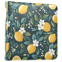 FORMRS 3 Ring Photo Album 4"x6" Self Adhesive Large Capacity PU Leather Cover, Yellow Lemons