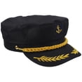 thumbnail image 3 of 1pc Sea Captain's Hat Embroidered Navy Cosplay Adult Captain Hat Manian Style For Adults (black), 3 of 4