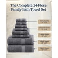 thumbnail image 3 of LANE LINEN 100% Ring Spun Cotton Bath Towel Set of 24 - Gentle, Breathable Softness, Fast-Drying Wear - Cool Grey, 3 of 9