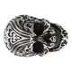 thumbnail image 2 of 1 pieza de decoración de calavera tallada con nubes auspiciosas, decoración de calavera de resina, artesanía de cabeza de calavera, adorno para Halloween, fiesta, hogar (plata y negro), 2 of 7