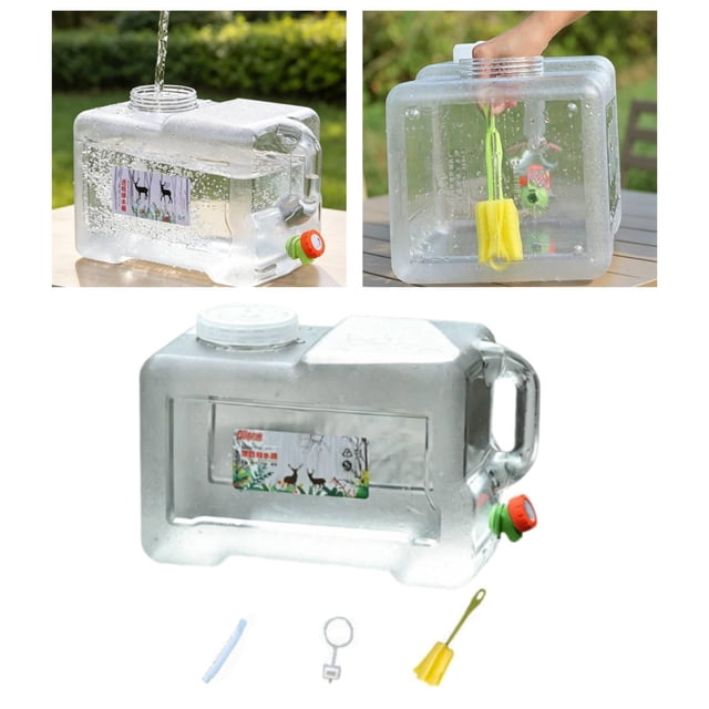 Cubo de agua para camping con tapa de rosca para exteriores, ideal para supervivencia, caravanas y lavado de manos. 18 litros