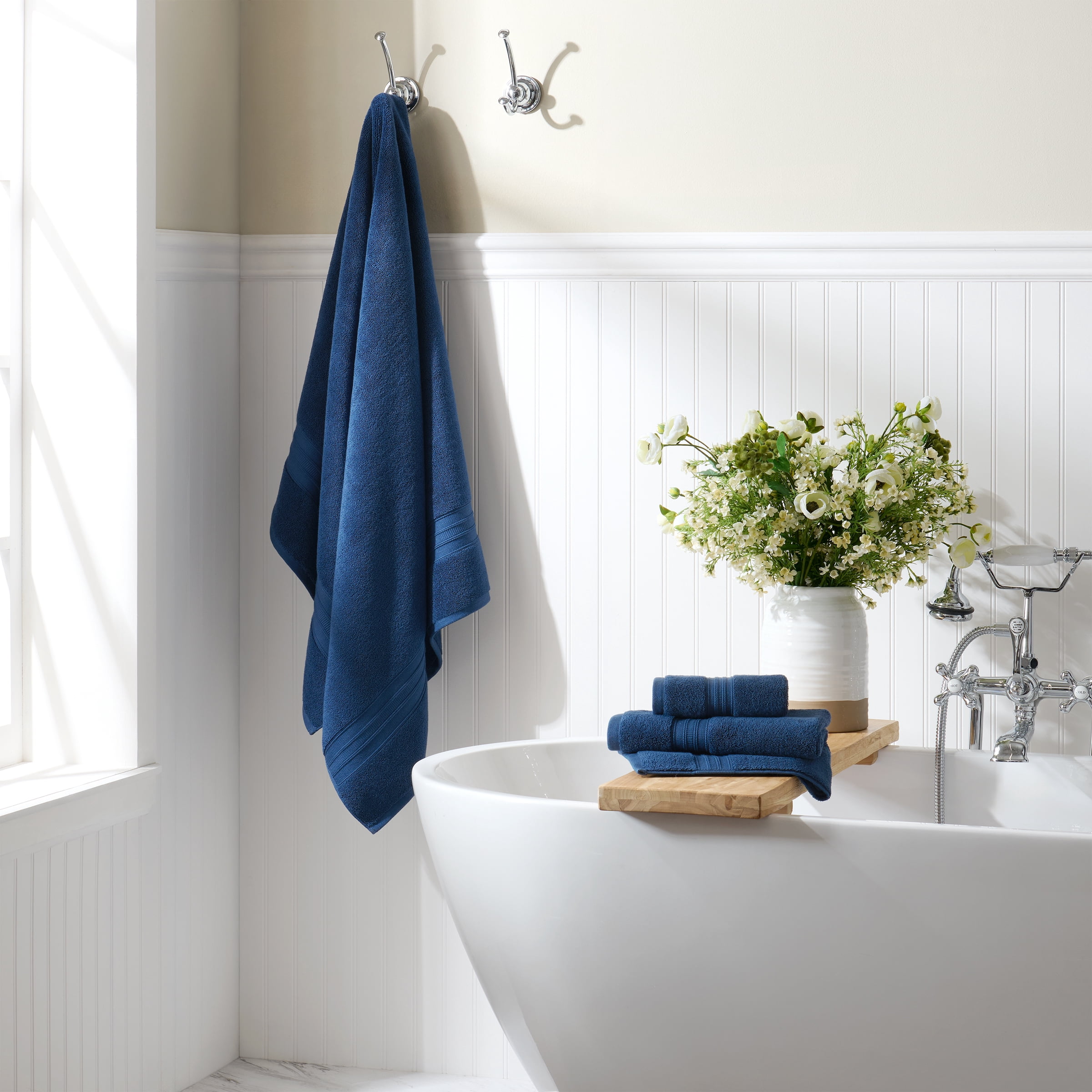 Wamsutta 1846 Luxury Solid Bath Sheet 2 Piece Set, Navy