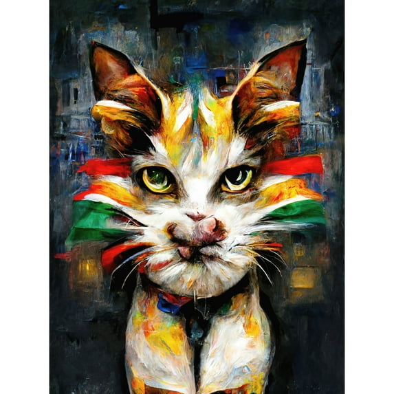 Cute Ginger Street Cat With Big Eyes Large Wall Art Poster Print Thick Paper 18X24 Inch