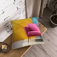 thumbnail image 5 of KLL Bright Pink Chair Decorative Throw Pillow Covers Velvet Soft for Couch Sofa Bedroom Living Room Outdoor (No pillow core)- 18"x18", 5 of 5