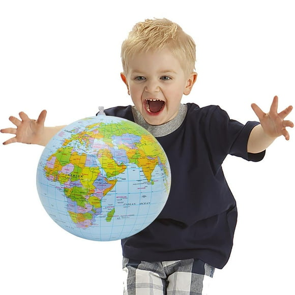 Inflatable Globe Blow up World Globe 16 World Globe Pool Toys Clear Printed World Globe for Beach Playing or Teaching outgoing