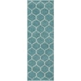 thumbnail image 3 of Unique Loom Trellis Frieze Collection Area Rug - Rounded (2' x 6' 1" Runner Light Blue/Ivory), 3 of 7