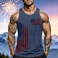thumbnail image 2 of Afdoent Tank Tops Men Usa Anniversary Graphic Print Tank Top Summer Casual Sleeveless T Shirt For United States Of America Beach Daily Wear, 2 of 4