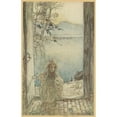 thumbnail image 2 of Arthur Rackham 11x14 Black Ornate Wood Framed Double Matted Museum Art Print Titled: A Beautiful Little Girl Clad in Rich Garments Stood There on the Threshold Smiling (1912), 2 of 5