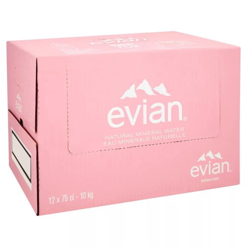 Evian Still Mineral Water 12 x 750ml, British Import (Pack of 2)