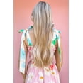 thumbnail image 3 of Women's Pink Floral Print Knotted Shoulder Smocked Maxi Dress for Summer | [ZhiHiMeRi] | (US 16-18)XL, 3 of 11