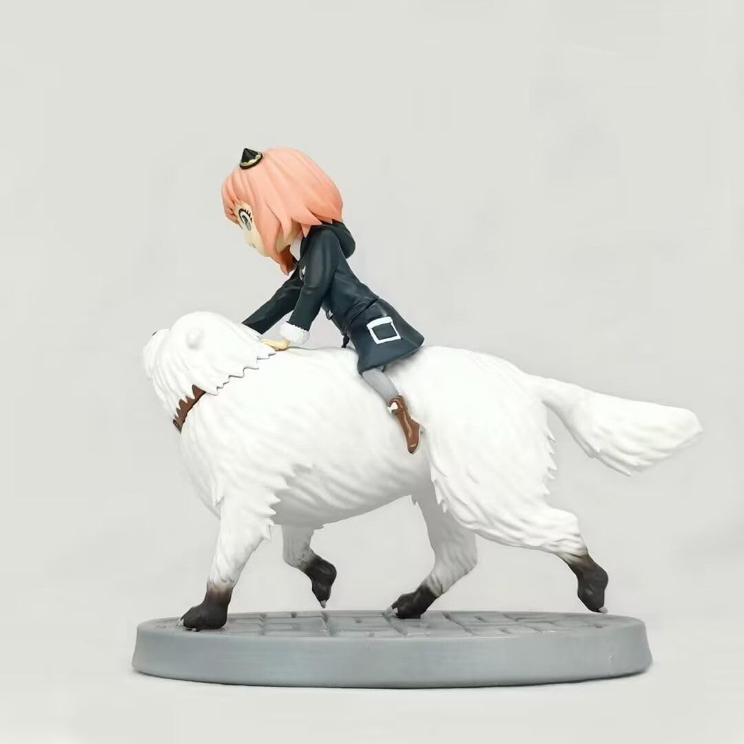 New Anya Forger Figure, Bond Figure, Anya Ride Bond Action Figures 22cm/8.7inch Handmade PVC Statues Collectible Souvenirs for Anime Fans Gifts
